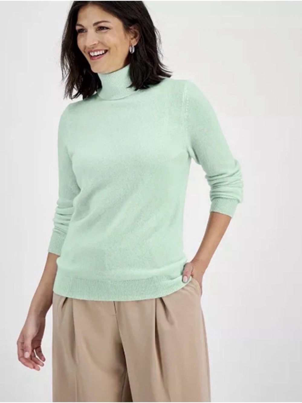 100% Cashmere Green Large NWT (Quiet Luxury Old Money)